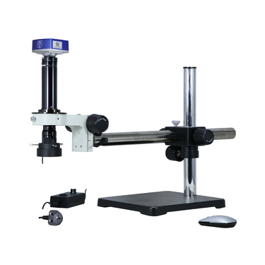 0.7-4.5X 8 Megapixels CMOS LED Light Boom Stand Video Zoom Microscope, SKU MZ02120406, three quarter front view