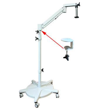Arbor Length 195mm Arbor Diameter Dia. 32mm Surgical Pneumatic Arm Floor Stand, SKU SM51019216, three quarter front view