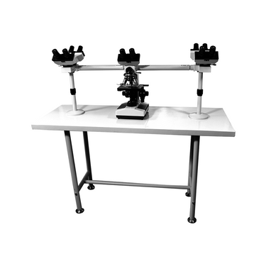 40X-1600X Five Head Multiview Teaching Compound Microscope, Binocular, Halogen Light, SKU BM13040541, three quarter front view