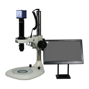 0.7-4.5X 2.0 Megapixels CMOS Post Stand LED Dual Illuminated Light Video Zoom Microscope, SKU MZ02120113, three quarter front view