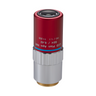Objective Working Distance 17.13mm 50X LCD Infinity Long Working Distance Plan Apochromatic NIR Objective, SKU Mitutoyo-378-828-16, three quarter front view