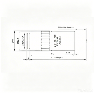 Objective Working Distance 20mm 20X Infinity-Corrected Super-Long Working Distance Plan Apochromatic Non-Magnetic Objective MT02533442