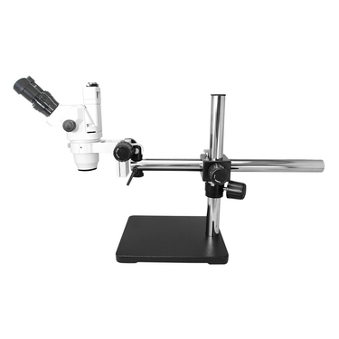6.5X-45X Super Widefield Zoom Stereo Microscope, Trinocular, Single Arm Boom Stand
