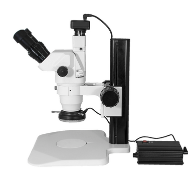 6.5X-45X Super Widefield Zoom Stereo Microscope, Trinocular, Track Stand, LED Ring Light + 3M CMOS Digital Camera