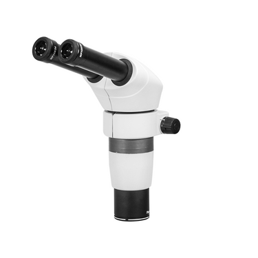 8-50X Parallel Zoom Stereo Microscope Head, Binocular, Eyetube Angle 20 Degrees with Focusable Eyepieces, SKU PZ04011121, three quarter front view
