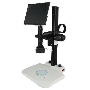6.6-168.6X 8 Megapixels CMOS LED Light LED Transmitted Light Track Stand Video Zoom Microscope, SKU MZ02010122, three quarter front view