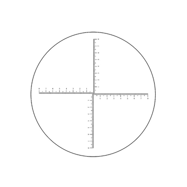 16mm/160 Div  Crosshair Scale Reticle ( Dia. 20mm), SKU RT20104124, three quarter front view