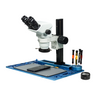 3.35-45X LED Light Track Stand Binocular Zoom Stereo Microscope, SKU SZ02060042, three quarter front view
