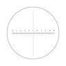 10mm/100 Div  X-Axis Cross Hair Scale Reticle ( Dia. 20.4mm), SKU RT20103131, three quarter front view