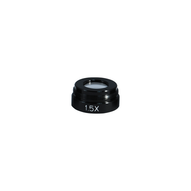 1.5X Auxiliary Objective Barlow Lens for MZ0701 Video Zoom Microscope (25mm), SKU MZ07014511, three quarter front view