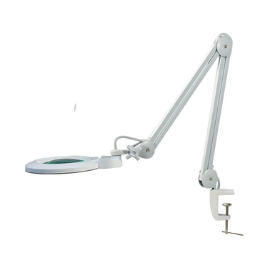 3 Diopter (1.75X) LED Magnifying Lamp with Clamp – 5-inch Glass Lens (Removable)