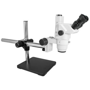 6.5X-45X Super Widefield Zoom Stereo Microscope, Trinocular, Single Arm Boom Stand