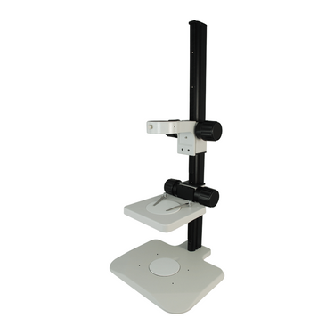 Microscope Track Stand, 76mm Coarse Focus Rack, Dual Stage, SKU ST02032902, three quarter front view