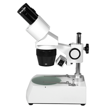 20X/40X Widefield Stereo Microscope, Binocular, Post Stand, Halogen Top and Bottom Light, Bright Field (360° Rotatable Head)
