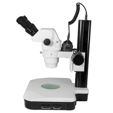 6.5X-45X Super Widefield Zoom Stereo Microscope, Binocular, Track Stand, Halogen Top Light and Fluorescent Bottom Light