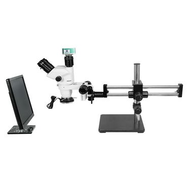 2.0 Megapixels 6.7-45X CMOS LED Light Dual Arm Stand Trinocular Zoom Stereo Microscope SZ02060535