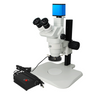 2.0 Megapixels 6.7-45X CMOS LED Light Track Stand Trinocular Zoom Stereo Microscope, SKU SZ02020052, three quarter front view