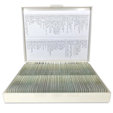 100 Prepared Microscope Slides Specimen Set, Plant Animal Human Anatomy Cells
