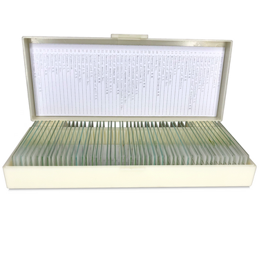 50 Prepared Microscope Slides Specimen Set, Plant Animal Human Anatomy Cells