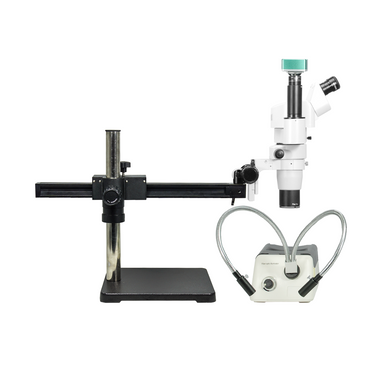 2.0 Megapixels 8-65X CMOS Ball Bearing Boom Stand Halogen Light Trinocular Parallel Zoom Stereo Microscope PZ02080275