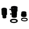 4 Pcs 10X Digital Camera Lens Adapter Kit for Microscopes (23.2mm to 30mm, 23.2mm to C-Mount, 33mm to 27mm, 33mm to 32mm), SKU CP02062002, three quarter front view
