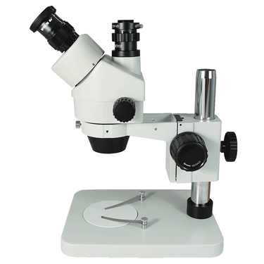 7X-45X Widefield Zoom Stereo Microscope, Trinocular, Post Stand (Height 250mm)