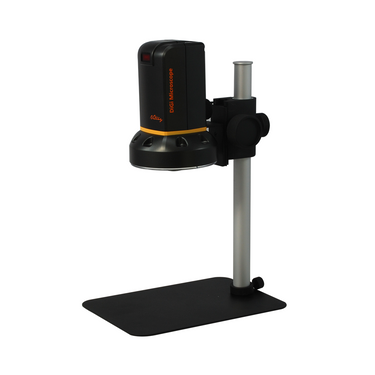 Vitiny 12X-132X Digital Microscope, 2.0 MP USB 2.0 HDMI, Post Stand, SKU Vitiny-UM08-1, three quarter front view