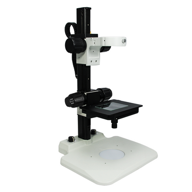 Microscope Track Stand, 76mm Coarse Focus Rack, Fine Focus XY Stage, LED Light Base