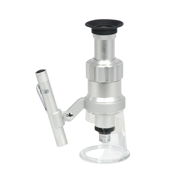 100X LED Portable Shop Field Inspection Measuring Microscope + Pen Light and Helicoid Focus