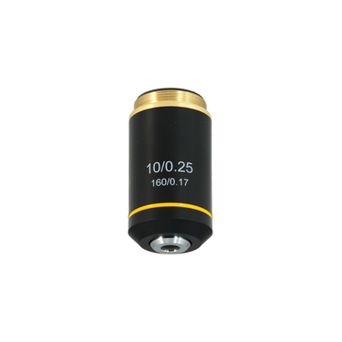 Objective Working Distance 6.26mm 10X Achromatic Objective, SKU BM05063311, three quarter front view