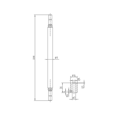 Flexible Light Guide Cable for Microscope Fiber Optic Illuminator 2200mm, Input Port Adapter Diameter 7mm