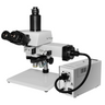 50X-500X Metallurgical Microscope, Trinocular, Halogen Fiber Optic Illuminator, Bright Field Dark Field + Polarizing Kit, SKU MT05010303, three quarter front view