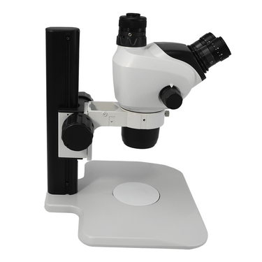 6.6X-51X Widefield Zoom Stereo Microscope, Trinocular, Track Stand