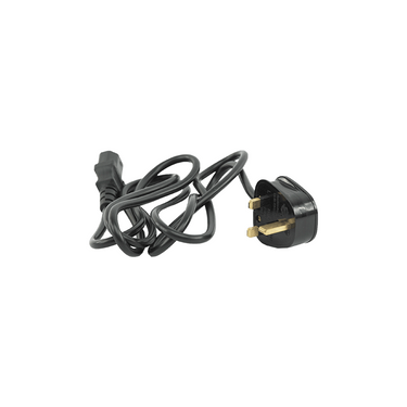 Power Cord IEC-320-C13 to UK BS1363 3 Pin Plug, 1.8m (6 ft), SKU EC02081201, three quarter front view