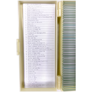 50 Prepared Microscope Slides Specimen Set, Plant Animal Human Anatomy Cells