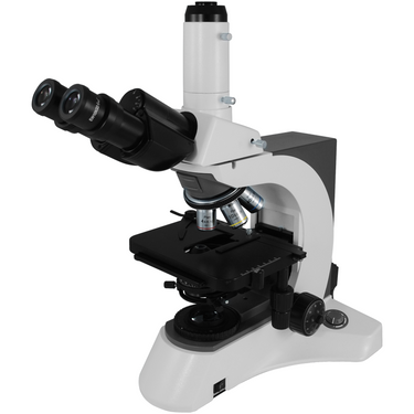 100-1000X LED Coaxial Transmitted Light XY Stage Travel Distance 75x50mm Trinocular Biological Microscope, SKU BM13010323, three quarter front view