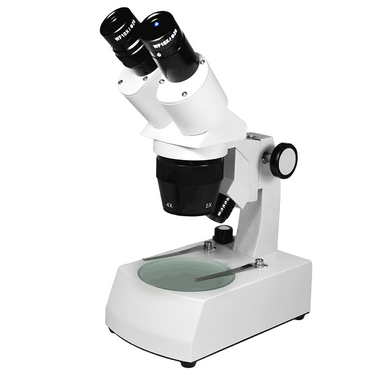 20X/40X Widefield Stereo Microscope, Binocular, Track Stand, LED Top and Bottom Light, Bright Field, SKU FS12120331, three quarter front view