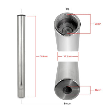 Vertical Post for Boom Stand, 1.46 inch (37.2mm) Diameter, 15-1/8 inch (384mm) Length