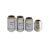 Infinity-Corrected Plan Long Working Distance Achromatic Metallurgical Microscope Objective Lens Set (Spring) 10X 20X 50X 80X, SKU MT03023031, three quarter front view