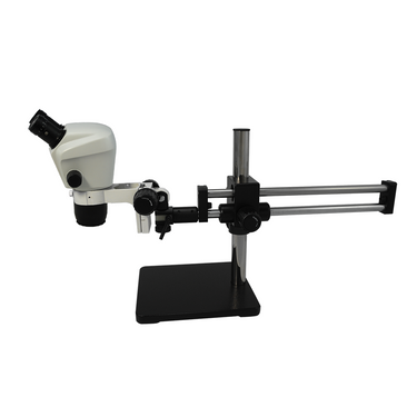 7X-45X Widefield Zoom Stereo Microscope, Binocular, Double Arm Boom Stand (Adjustable Eyepiece)
