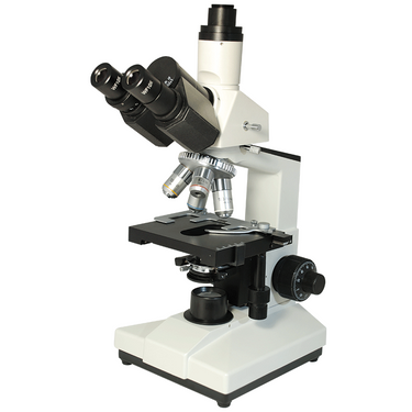 40X-1600X Biological Compound Laboratory Microscope, Trinocular, Halogen Light, SKU BM14010301, three quarter front view