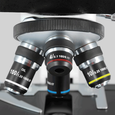 Achromatic Microscope Objective Lens Set (Oil Spring) 4X 10X 40X 100X with Black Finish BM13043011