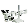 3.5X-45X Widefield Zoom Stereo Microscope, Trinocular, Double Arm Boom Stand, LED Light + 5M CMOS Digital Camera, SKU SZ02010533, three quarter front view