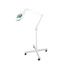 3 Diopter (1.75X) LED Magnifying Lamp with Rolling Floor Stand – 5-inch Glass Lens (Removable), SKU MG16324111, three quarter front view