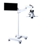 3.6X/5.4X/9X/14.4X/22.5X LED Coaxial Reflection Light Pneumatic Arm Floor Stand Trinocular Parallel Multiple Power Operation Surgical Microscope, SKU SM51040192, three quarter front view