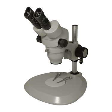 7X-45X Widefield Zoom Stereo Microscope, Binocular, Post Stand (Height 240mm), SKU SZ08010121, three quarter front view