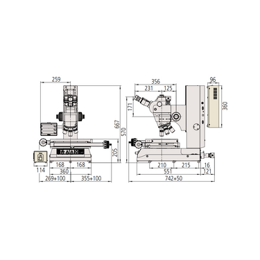 20-1000X LED Dual Illuminated Light XY Stage Travel Distance 200x100mm Measuring Microscope (Bright/Dark Field, Measuring Range: 200x100, Z-Axis Measurement) Mitutoyo-176-987-13