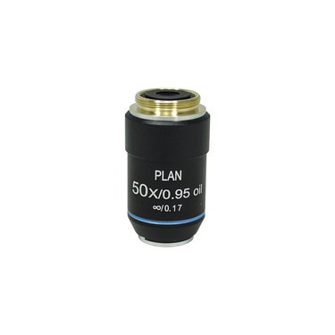 Objective Working Distance 0.19mm 50X Infinity Plan Achromatic Objective (Oil), SKU BM05013161, three quarter front view