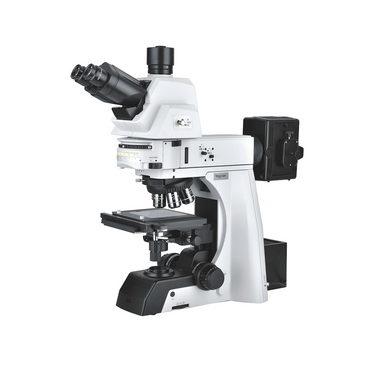 50-1000X Halogen Transmitted/Reflection Light XY Stage Travel Distance 102x102mm Trinocular Transmitted/Reflected Metallurgical Microscope, SKU Nexcope-NM910TRF-Trinocular, three quarter front view