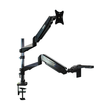 Microscope Monitor Dual Arm Stand, Post Clamp, 39mm Focus Rack